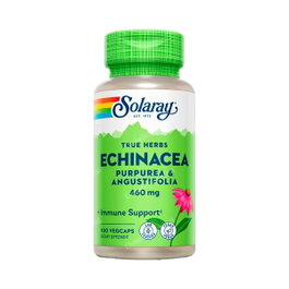 SOLARAY Echinacea Angustifolia y Purpurea 460mg, 100 Cápsulas Vegetales - Extracto Raíz - Suplemento Vitamínico