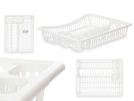 Kinvara Escurreplatos Grande Blanco 45.5x36.5x8 cm Plástico (Set de 12)