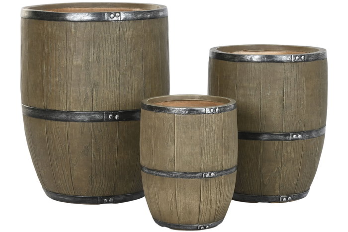 DKD Home Decor Macetero Marron 47x61x47 cm Set 3 Piezas