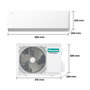Hisense Aire Acondicionado Split Uni Pure HB35XU0A, 3500W Frío 3900W Calor, WiFi, A+++, 26dB Silencioso, 220-240V