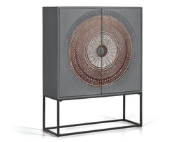 Giner y Colomer Aparador Madera de Mango Pata Metal Gris Marrón 142 cm