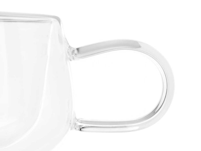 Vivalto Taza de Vidrio Borosilicato para Té, Doble Pared, 280 ml, Transparente, 14x10x6 cm (Set de 24)