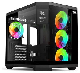 Redragon Vision ARGB GC-625-PRO Torre Gaming Middle Tower ATX Vidrio Templado ARGB 4 Ventiladores USB-C Negro