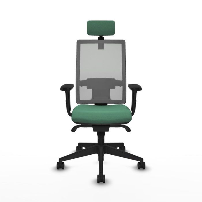 PIQUERAS Y CRESPO Silla de oficina Horna con mecanismo Sincro, Verde esmeralda y Gris