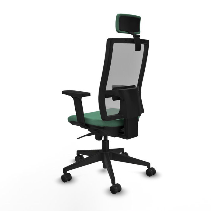 PIQUERAS Y CRESPO Silla de oficina Horna con mecanismo Sincro, Verde esmeralda y Gris