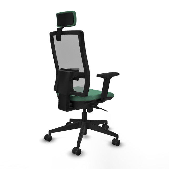 PIQUERAS Y CRESPO Silla de oficina Horna con mecanismo Sincro, Verde esmeralda y Gris