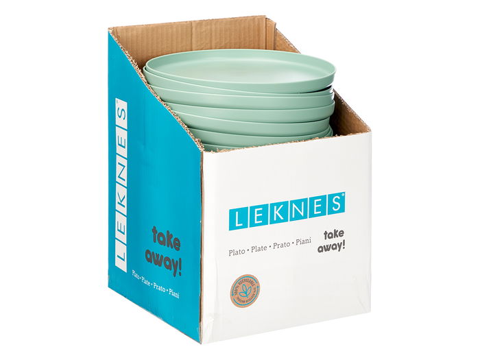 Leknes Plato Llano 25 cm Diámetro Verde (Set de 24)