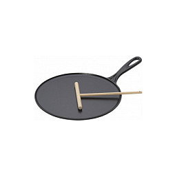 Le Creuset Sartén para crepes de hierro fundido 27 cm, Negro