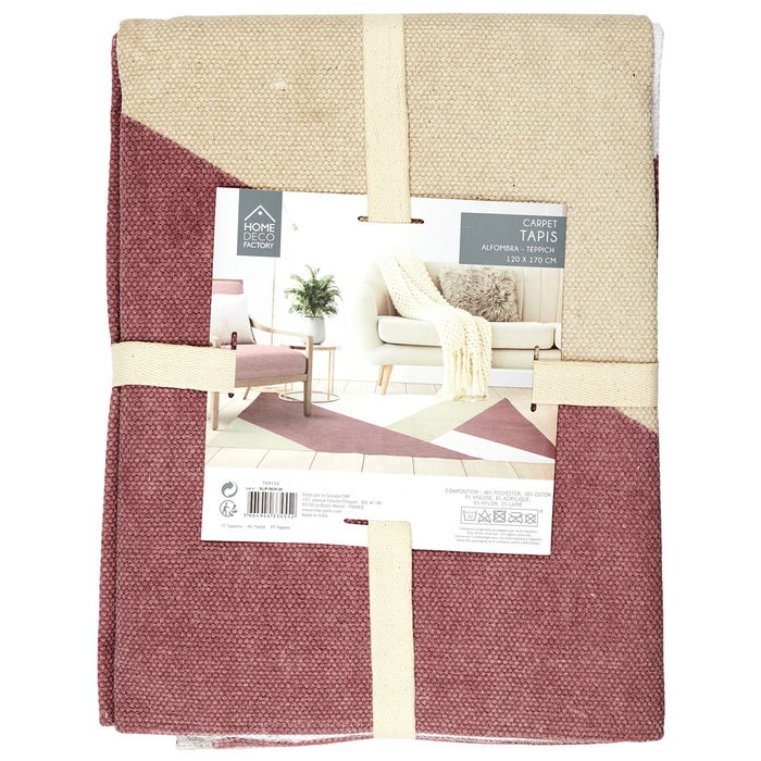 Home Deco Factory Alfombra Geométrica Moderna Nude 120x170 cm Tacto Suave