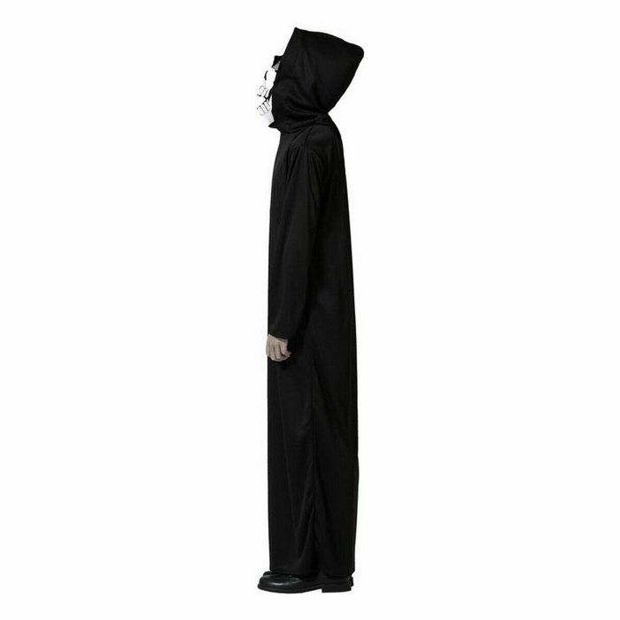Atosa Disfraz de Fantasma con Túnica Negra, Capucha y Máscara para Niño (7 a 9 años)룩