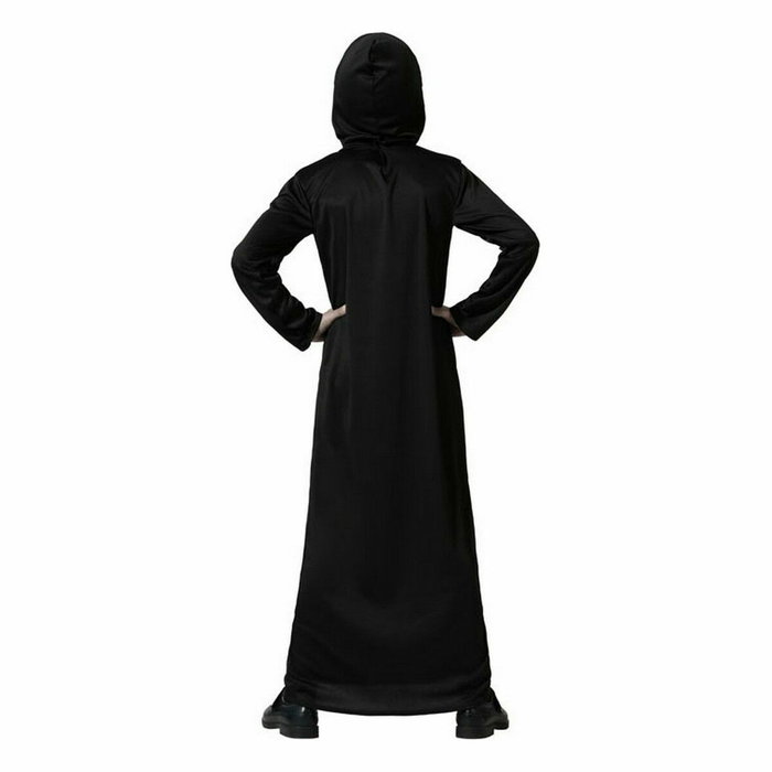 Atosa Disfraz de Fantasma con Túnica Negra, Capucha y Máscara para Niño (7 a 9 años)룩