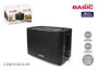 Basic Home Tostadora Negra de 2 Ranuras 600-700W