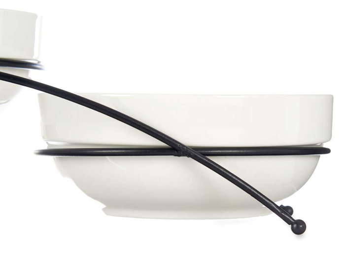 Vessia Set 3 Bols Porcelana Blanca Redondos 350ml con Soporte 38x13.7x8cm (Set de 12) Vessia Set 3 Bols Porcelana Blanca Redondos 350ml con Soporte 38x13.7x8cm (Set de 12)