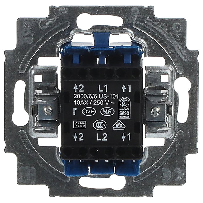 BUSCH-JAEGER 2000/6/6 US-101 Doppel-Wechsel-Schalter UP Einsatz Interruptor Doble