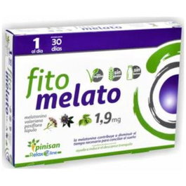 PINISAN Relax Line Fitomelato 30 Cápsulas - Melatonina, Pasiflora y Valeriana para Conciliar el Sueño, Vegano, Sin Gluten ni Lactosa