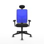PIQUERAS Y CRESPO Silla de oficina Motilla con mecanismo Sincro, Azul y Negro