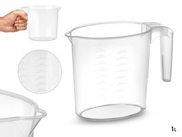 Leknes Jarra Medidora Transparente 1L Plástico PP 20x15x10cm (Set de 48)