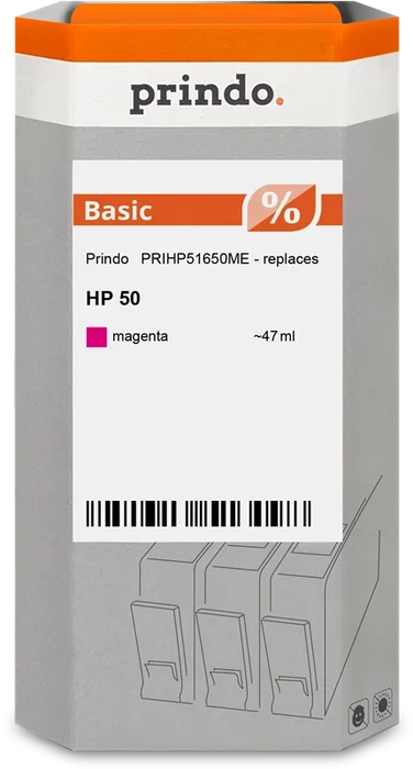 Prindo Cartucho de tinta magenta PRIHP51650ME Basic 47ml Prindo Cartucho de tinta magenta PRIHP51650ME Basic 47ml