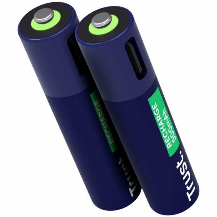 Trust Pilas recargables AAA USB-C 500 mAh, pack de 2 unidades