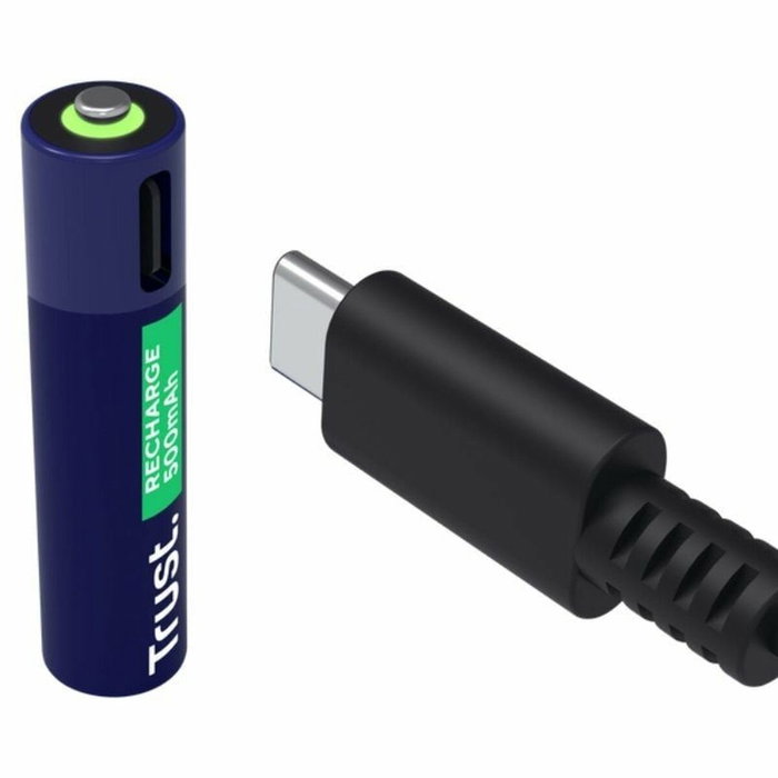 Trust Pilas recargables AAA USB-C 500 mAh, pack de 2 unidades