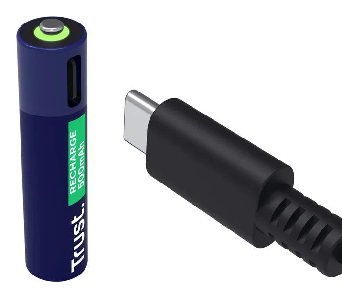 Trust Pilas recargables AAA USB-C 500 mAh, pack de 2 unidades Trust Pilas recargables AAA USB-C 500 mAh, pack de 2 unidades