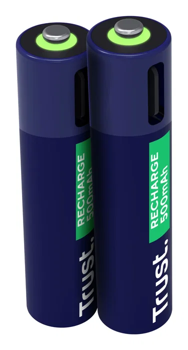 Trust Pilas recargables AAA USB-C 500 mAh, pack de 2 unidades Trust Pilas recargables AAA USB-C 500 mAh, pack de 2 unidades