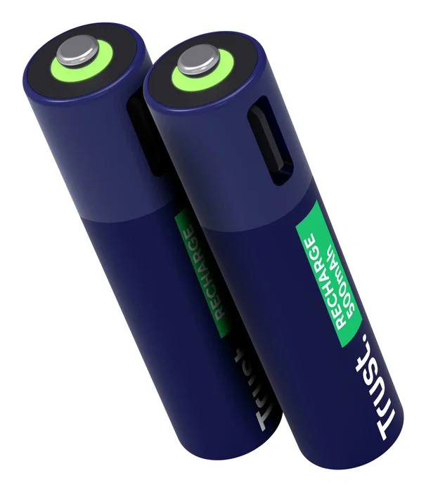 Trust Pilas recargables AAA USB-C 500 mAh, pack de 2 unidades Trust Pilas recargables AAA USB-C 500 mAh, pack de 2 unidades