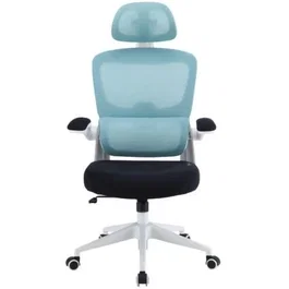 Woxter Ergo Silla Gaming Azul Ergonómica con Soporte Cervical y Reposabrazos Abatibles, Malla Transpirable, Ruedas Antiarañazos