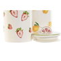 DKD Home Decor Juego de 2 Botes de Porcelana FRUTAS 24, 1.2l