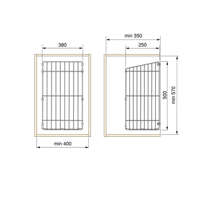 Emuca Cesto de lavandería con sistema de puerta abatible, módulo 450mm, Cromado Emuca Cesto de lavandería con sistema de puerta abatible, módulo 450mm, Cromado