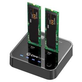 CoreParts Clonador SSD M.2 SATA USB3.2 Type C (10Gbps) con Estación Dock Dual y Función Clone Autónomo