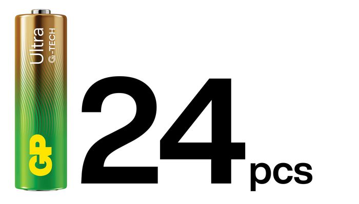 GP 15AU/LR06 Batería AA Ultra Alkaline, 24 unidades