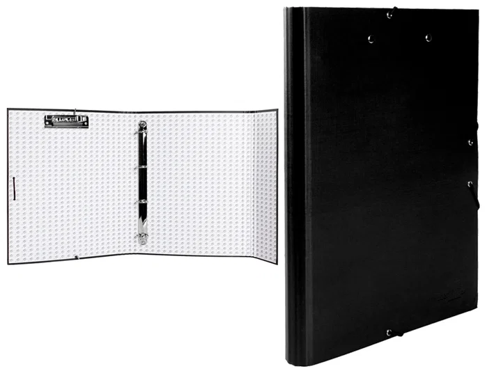 Liderpapel Carpeta de 4 anillas 25mm negra con solapas y miniclip