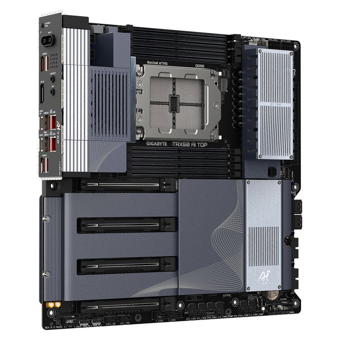 Gigabyte TRX50 AI TOP (sTR5) (D) Placa Base ATX Extendida AMD TRX50, Socket sTR5, DDR5 5200MHz, 4x M.2 PCIe 5.0, Wi-Fi 7, LAN 10GbE, USB 4
