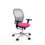 PIQUERAS Y CRESPO Silla de oficina Jorquera Rosa y Blanca con Brazos 3D