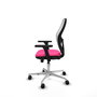 PIQUERAS Y CRESPO Silla de oficina Jorquera Rosa y Blanca con Brazos 3D