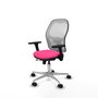 PIQUERAS Y CRESPO Silla de oficina Jorquera Rosa y Blanca con Brazos 3D