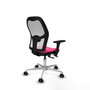 PIQUERAS Y CRESPO Silla de oficina Jorquera Rosa y Blanca con Brazos 3D