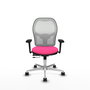 PIQUERAS Y CRESPO Silla de oficina Jorquera Rosa y Blanca con Brazos 3D