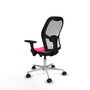 PIQUERAS Y CRESPO Silla de oficina Jorquera Rosa y Blanca con Brazos 3D