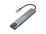 Equip 133497 Base Portátil y Hub USB-C con HDMI, Ethernet Gigabit, 3 Puertos USB 3.2, Lector SD/TF y Power Delivery 100W - Negro/Gris