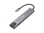 Equip 133497 Base Portátil y Hub USB-C con HDMI, Ethernet Gigabit, 3 Puertos USB 3.2, Lector SD/TF y Power Delivery 100W - Negro/Gris