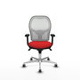 PIQUERAS Y CRESPO Silla de oficina Jorquera con mecanismo Sincro, Rojo y Blanco
