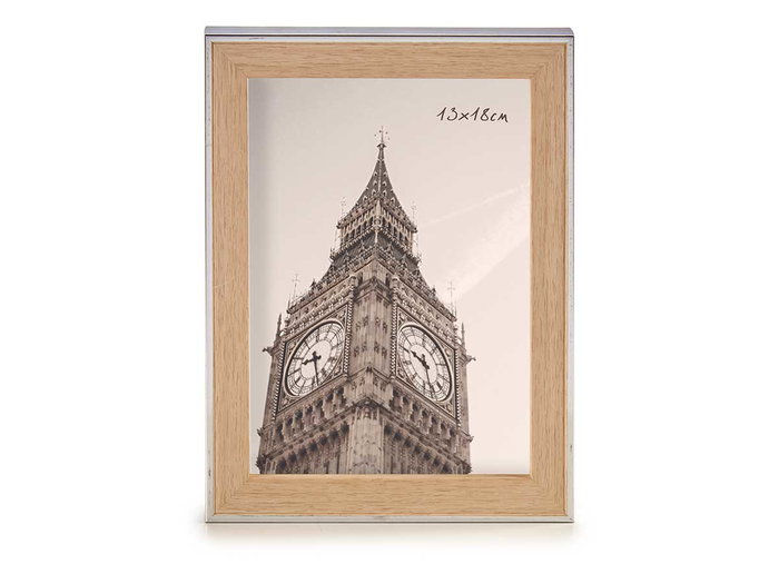 Giftdecor Portafoto Plata Color Madera 13x18 cm (Set de 24)