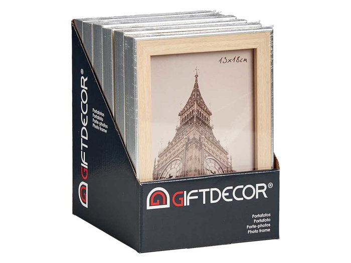 Giftdecor Portafoto Plata Color Madera 13x18 cm (Set de 24)