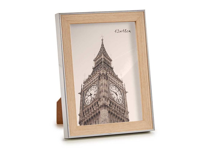 Giftdecor Portafoto Plata Color Madera 13x18 cm (Set de 24)