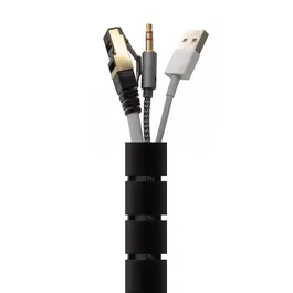 Aisens Organizador de Cable en Espiral 25mm Negro 2,0m