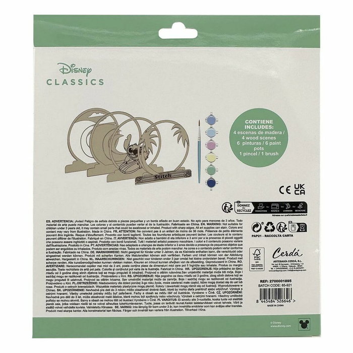 Cerdá Figura Coloreable Stitch Disney de Madera