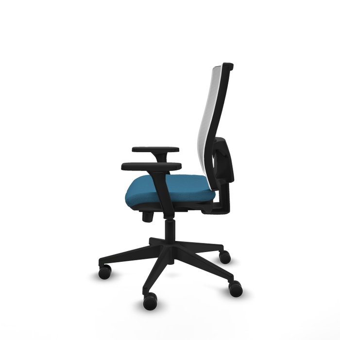 PIQUERAS Y CRESPO Silla de oficina Horna con mecanismo Sincro/Traslack Verde petróleo y Blanco PIQUERAS Y CRESPO Silla de oficina Horna con mecanismo Sincro/Traslack Verde petróleo y Blanco