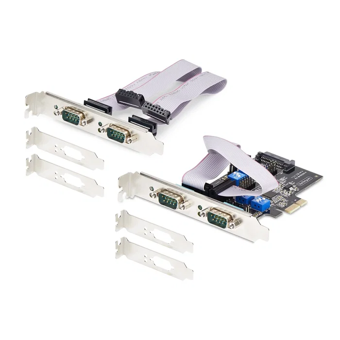 StarTech.com PS74ADF-SERIAL-CARD Tarjeta PCIe x1 de 4 Puertos DB9 Serie RS-232/422/485 UART 16C1050 ESD Nivel 4 con Bracket y Soporte para Factor de Forma Bajo StarTech.com PS74ADF-SERIAL-CARD Tarjeta PCIe x1 de 4 Puertos DB9 Serie RS-232/422/485 UART 16C1050 ESD Nivel 4 con Bracket y Soporte para Factor de Forma Bajo